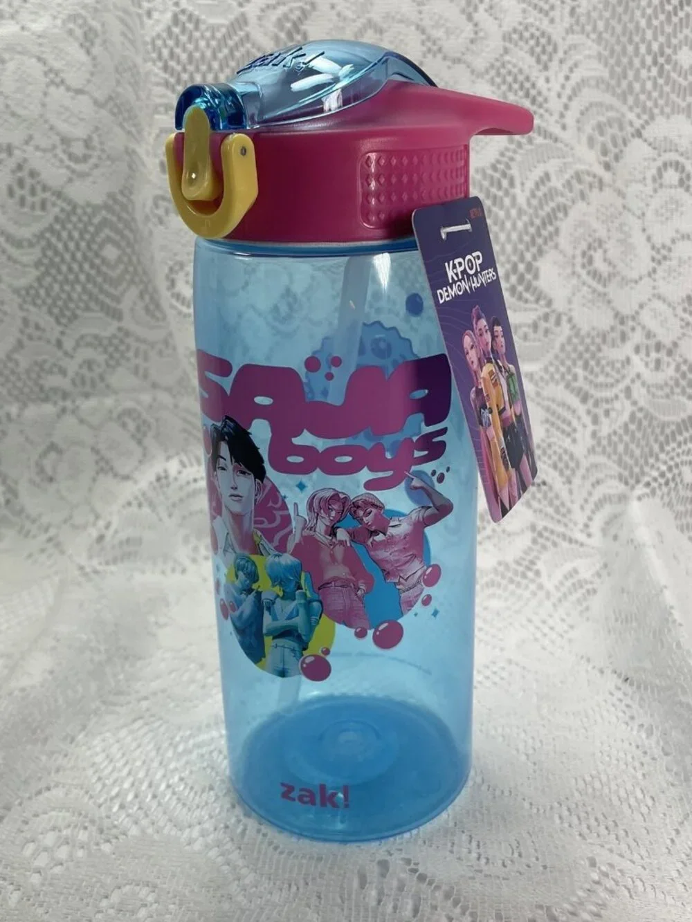 Zak! K-Pop Demon Hunters SAJA Boys 25oz Plastic Bottle Dishwasher Safe Soda Pop